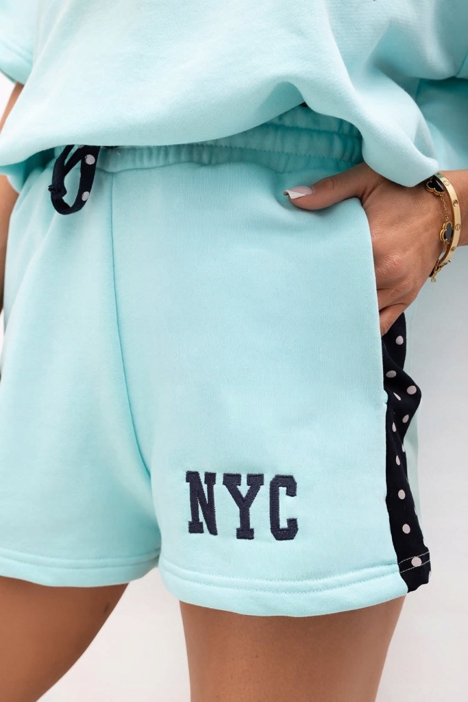Komplet Dresowy Damski Oversize Naszywka NYC Mięta - obrazek 4